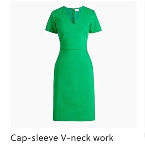 Green J.Crew Factory Cap Sleeve Work Dress